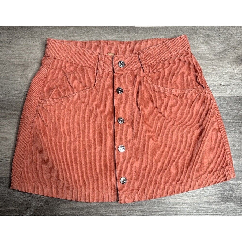 Free People Womens Ray Corduroy High-Rise Button-Front Mini Skirt Size 2